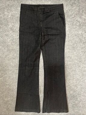 Theory Black Flare Wide-Leg Jeans
